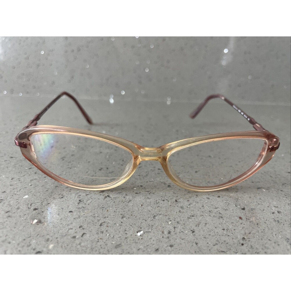 Genny Eyeglasses Frames ONLY 336-B 9445 53-16-135 Full rim pink clear